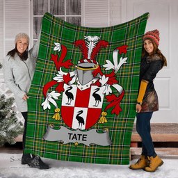 Scottish Tate Coat of Arms Family Crest Ireland Blanket Irish National Tartan Irish County Blanket