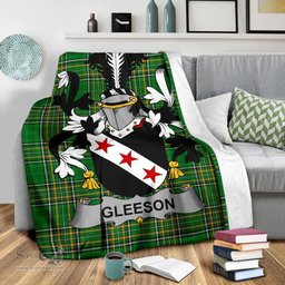Scottish Gleeson or O'Glissane Coat of Arms Family Crest Ireland Blanket Irish National Tartan Irish County Blanket