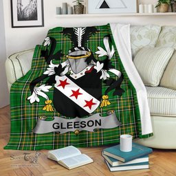 Scottish Gleeson or O'Glissane Coat of Arms Family Crest Ireland Blanket Irish National Tartan Irish County Blanket