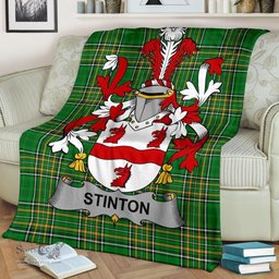 Scottish Stinton Coat of Arms Family Crest Ireland Blanket Irish National Tartan Irish County Blanket