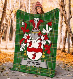 Scottish Stinton Coat of Arms Family Crest Ireland Blanket Irish National Tartan Irish County Blanket