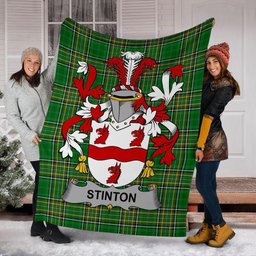 Scottish Stinton Coat of Arms Family Crest Ireland Blanket Irish National Tartan Irish County Blanket