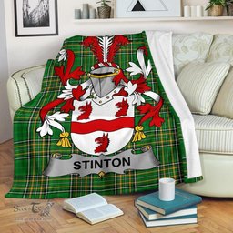 Scottish Stinton Coat of Arms Family Crest Ireland Blanket Irish National Tartan Irish County Blanket