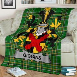 Scottish Giggins Coat of Arms Family Crest Ireland Blanket Irish National Tartan Irish County Blanket