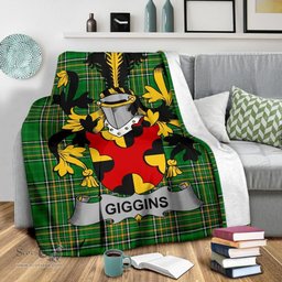Scottish Giggins Coat of Arms Family Crest Ireland Blanket Irish National Tartan Irish County Blanket