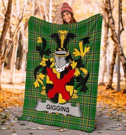 Scottish Giggins Coat of Arms Family Crest Ireland Blanket Irish National Tartan Irish County Blanket