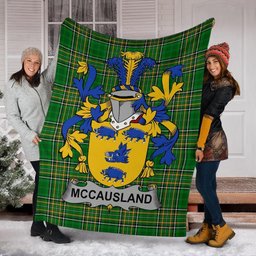 Scottish McCausland Coat of Arms Family Crest Ireland Blanket Irish National Tartan Irish County Blanket