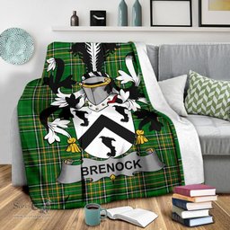 Scottish Brenock Coat of Arms Family Crest Ireland Blanket Irish National Tartan Irish County Blanket