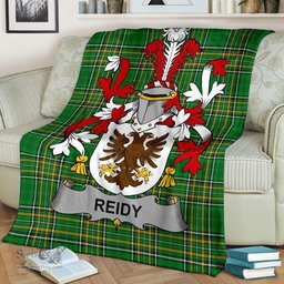 Scottish Reidy or O'Reidy Coat of Arms Family Crest Ireland Blanket Irish National Tartan Irish County Blanket
