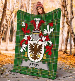 Scottish Reidy or O'Reidy Coat of Arms Family Crest Ireland Blanket Irish National Tartan Irish County Blanket