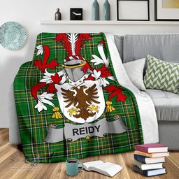Scottish Reidy or O'Reidy Coat of Arms Family Crest Ireland Blanket Irish National Tartan Irish County Blanket