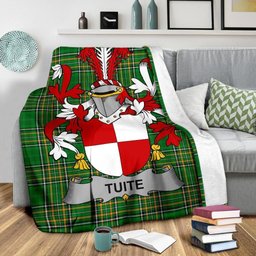 Scottish Tuite Coat of Arms Family Crest Ireland Blanket Irish National Tartan Irish County Blanket