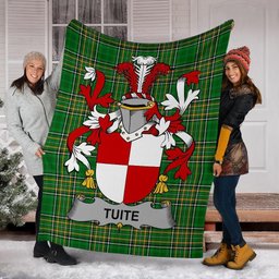 Scottish Tuite Coat of Arms Family Crest Ireland Blanket Irish National Tartan Irish County Blanket