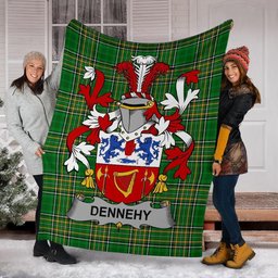 Scottish Dennehy or O'Dennehy Coat of Arms Family Crest Ireland Blanket Irish National Tartan Irish County Blanket
