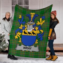 Scottish Wray Coat of Arms Family Crest Ireland Blanket Irish National Tartan Irish County Blanket