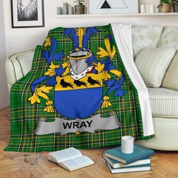 Scottish Wray Coat of Arms Family Crest Ireland Blanket Irish National Tartan Irish County Blanket
