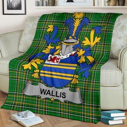 Scottish Wallis Coat of Arms Family Crest Ireland Blanket Irish National Tartan Irish County Blanket