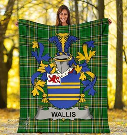 Scottish Wallis Coat of Arms Family Crest Ireland Blanket Irish National Tartan Irish County Blanket