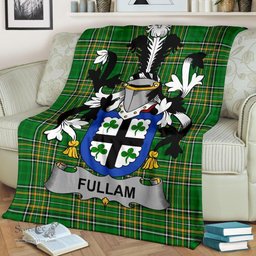 Scottish Fullam Coat of Arms Family Crest Ireland Blanket Irish National Tartan Irish County Blanket