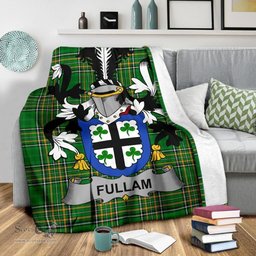 Scottish Fullam Coat of Arms Family Crest Ireland Blanket Irish National Tartan Irish County Blanket