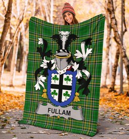Scottish Fullam Coat of Arms Family Crest Ireland Blanket Irish National Tartan Irish County Blanket