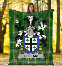 Scottish Fullam Coat of Arms Family Crest Ireland Blanket Irish National Tartan Irish County Blanket