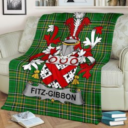 Scottish Fitz-Gibbon Coat of Arms Family Crest Ireland Blanket Irish National Tartan Irish County Blanket