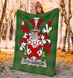 Scottish Fitz-Gibbon Coat of Arms Family Crest Ireland Blanket Irish National Tartan Irish County Blanket