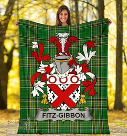 Scottish Fitz-Gibbon Coat of Arms Family Crest Ireland Blanket Irish National Tartan Irish County Blanket