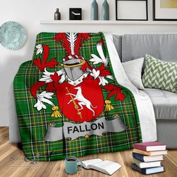 Scottish Fallon or O'Fallon Coat of Arms Family Crest Ireland Blanket Irish National Tartan Irish County Blanket