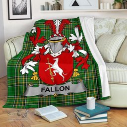 Scottish Fallon or O'Fallon Coat of Arms Family Crest Ireland Blanket Irish National Tartan Irish County Blanket