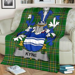 Scottish Kyne or O'Kyne Coat of Arms Family Crest Ireland Blanket Irish National Tartan Irish County Blanket