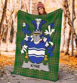 Scottish Kyne or O'Kyne Coat of Arms Family Crest Ireland Blanket Irish National Tartan Irish County Blanket