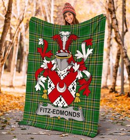 Scottish Fitz-Edmonds Coat of Arms Family Crest Ireland Blanket Irish National Tartan Irish County Blanket