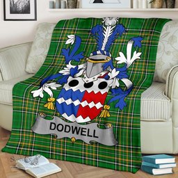 Scottish Dodwell Coat of Arms Family Crest Ireland Blanket Irish National Tartan Irish County Blanket