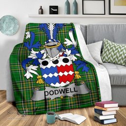 Scottish Dodwell Coat of Arms Family Crest Ireland Blanket Irish National Tartan Irish County Blanket