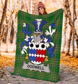 Scottish Dodwell Coat of Arms Family Crest Ireland Blanket Irish National Tartan Irish County Blanket