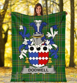 Scottish Dodwell Coat of Arms Family Crest Ireland Blanket Irish National Tartan Irish County Blanket