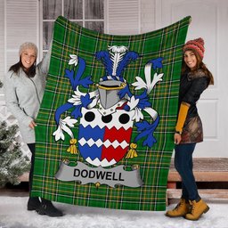 Scottish Dodwell Coat of Arms Family Crest Ireland Blanket Irish National Tartan Irish County Blanket