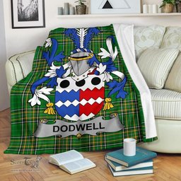 Scottish Dodwell Coat of Arms Family Crest Ireland Blanket Irish National Tartan Irish County Blanket