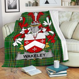 Scottish Wakeley Coat of Arms Family Crest Ireland Blanket Irish National Tartan Irish County Blanket