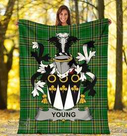 Scottish Young Coat of Arms Family Crest Ireland Blanket Irish National Tartan Irish County Blanket