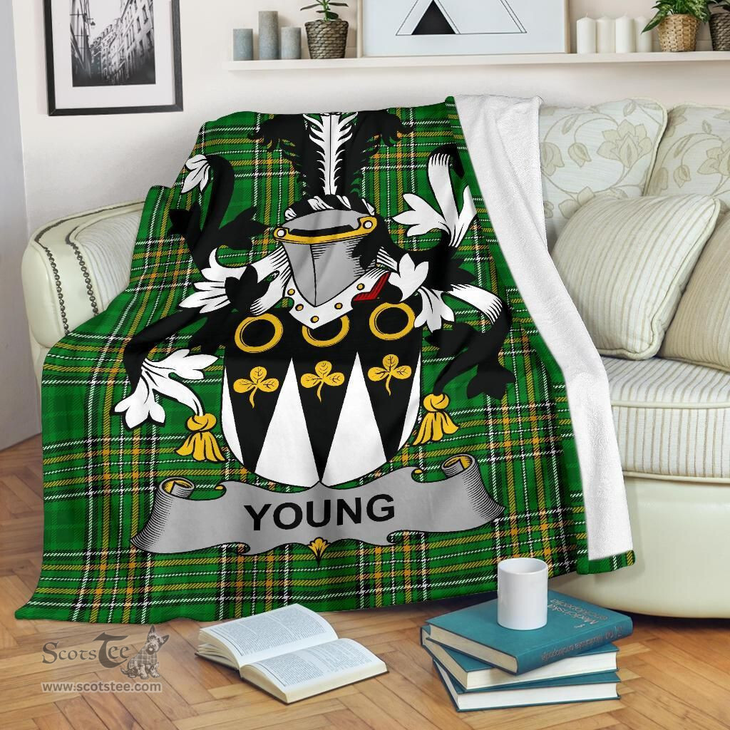 Scottish Young Coat of Arms Family Crest Ireland Blanket Irish National Tartan Irish County Blanket