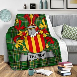 Scottish Theede Coat of Arms Family Crest Ireland Blanket Irish National Tartan Irish County Blanket
