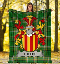 Scottish Theede Coat of Arms Family Crest Ireland Blanket Irish National Tartan Irish County Blanket