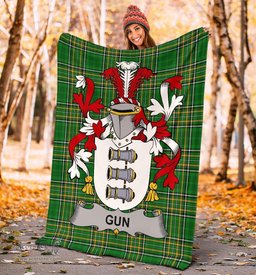 Scottish Gun Coat of Arms Family Crest Ireland Blanket Irish National Tartan Irish County Blanket
