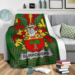 Scottish Burroughs Coat of Arms Family Crest Ireland Blanket Irish National Tartan Irish County Blanket