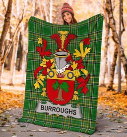 Scottish Burroughs Coat of Arms Family Crest Ireland Blanket Irish National Tartan Irish County Blanket