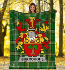 Scottish Burroughs Coat of Arms Family Crest Ireland Blanket Irish National Tartan Irish County Blanket