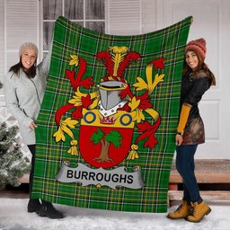 Scottish Burroughs Coat of Arms Family Crest Ireland Blanket Irish National Tartan Irish County Blanket